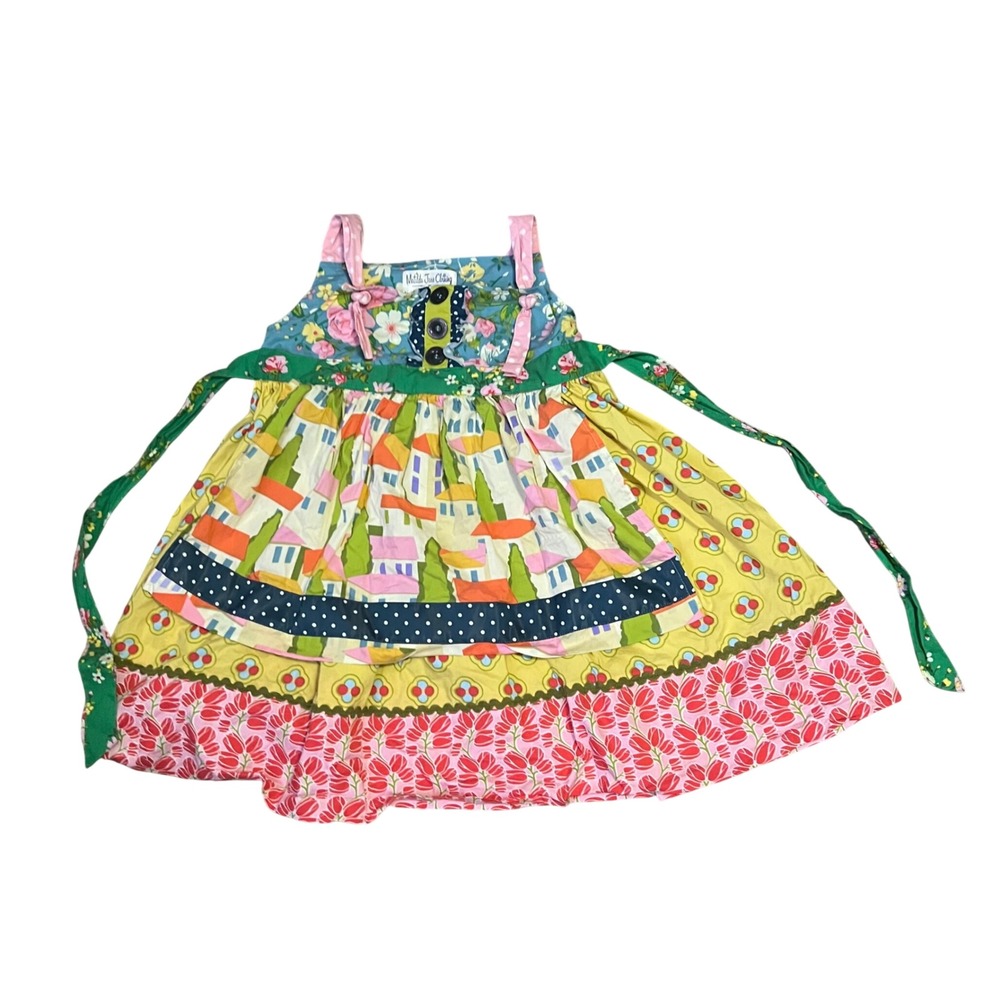 Matilda Jane Girls Knot Dress Size 6 Floral Patchwork Tiered